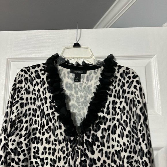 White House Black Market Animal Print Button Front Cardigan Sweater - Picture 2 of 16